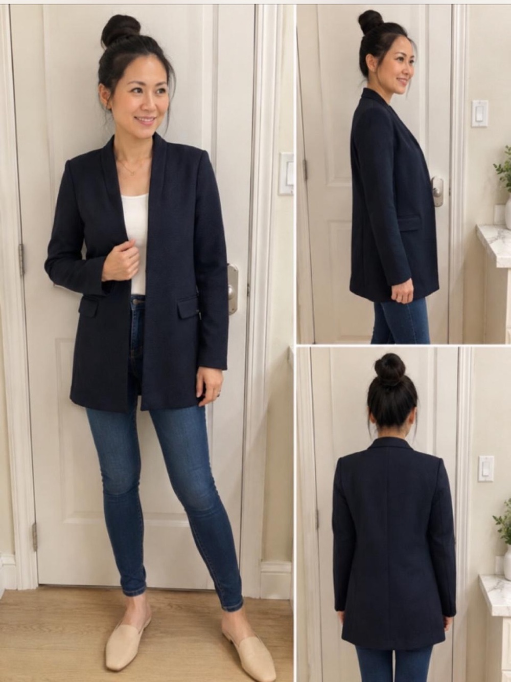 Calvin Klein Navy Longline Blazer